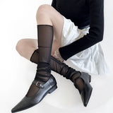 Boogzel Apparel Balletcore Mesh Knee Socks, view 4