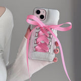 Boogzel Apparel Balletcore Ribbon Lace Up iPhone Case, view 6