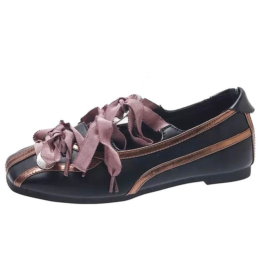 Boogzel Apparel Balletcore Ribbon-Laced Flats