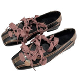 Boogzel Apparel Balletcore Ribbon-Laced Flats, view 2