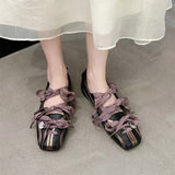 Boogzel Apparel Balletcore Ribbon-Laced Flats, view 3