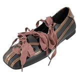 Boogzel Apparel Balletcore Ribbon-Laced Flats, view 4