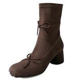 Boogzel Apparel Balletcore Square-Toe Ankle Boots, view 2