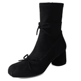 Boogzel Apparel Balletcore Square-Toe Ankle Boots, view 4