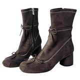 Boogzel Apparel Balletcore Square-Toe Ankle Boots, view 5