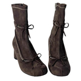 Boogzel Apparel Balletcore Square-Toe Ankle Boots, view 6