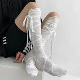 Boogzel Apparel Balletcore Tie Up Knee High Socks, view 3