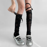 Boogzel Apparel Balletcore Tie Up Knee High Socks, view 5