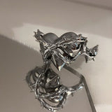Boogzel Apparel Barb Wide Heart Ring, view 4