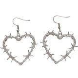 Boogzel Apparel Barbed Wire Heart Earrings, view 2