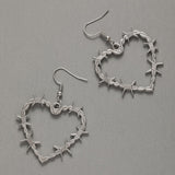 Boogzel Apparel Barbed Wire Heart Earrings, view 4