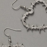 Boogzel Apparel Barbed Wire Heart Earrings, view 5