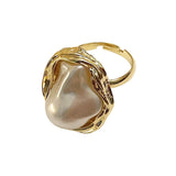 Boogzel Apparel Baroque Aesthetic Pearl Ring, view 5
