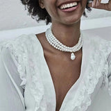 Boogzel Apparel Baroque Style Layered Pearl Necklace, view 3