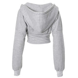 Boogzel Apparel Basic Corset Detail Zip Up Hoodie, view 3