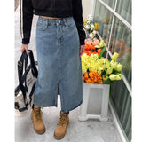Boogzel Apparel Basic Things Split Denim Skirt, view 2