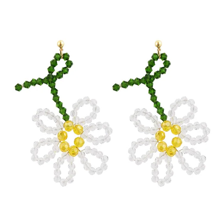 Boogzel Apparel Beaded Daisy Earrings