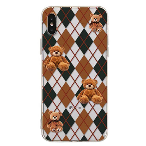 Boogzel Apparel Bear Argyle Pattern iPhone Case
