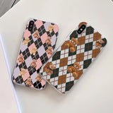 Boogzel Apparel Bear Argyle Pattern iPhone Case, view 3