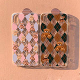 Boogzel Apparel Bear Argyle Pattern iPhone Case, view 4