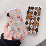 Boogzel Apparel Bear Argyle Pattern iPhone Case, view 5