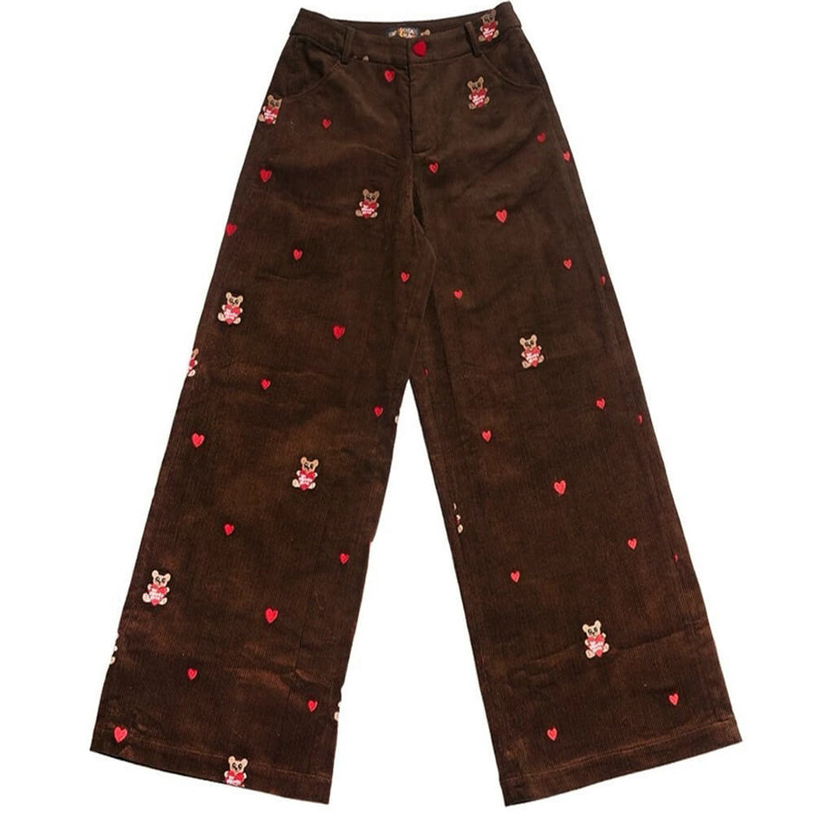 Boogzel Apparel Bear Embroidery Cord Pants