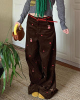 Boogzel Apparel Bear Embroidery Cord Pants, view 2
