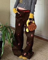 Boogzel Apparel Bear Embroidery Cord Pants, view 4