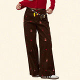 Boogzel Apparel Bear Embroidery Cord Pants, view 5