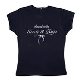 Boogzel Apparel Beauty & Rage Y2K Crop Tee, view 2