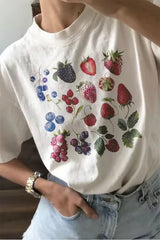 Boogzel Apparel Berry Garden Aesthetic T-Shirt, view 3
