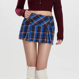 Boogzel Apparel Best In Class Plaid Mini Skirt in Blue, view 2
