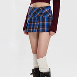 Boogzel Apparel Best In Class Plaid Mini Skirt in Blue, view 4
