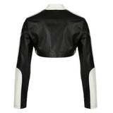 Boogzel Apparel Biker Girl Leather Cropped Jacket, view 2