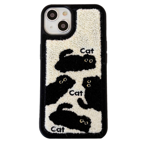 Boogzel Apparel Black Cat Embroidered iPhone Case