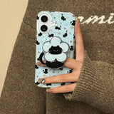 Boogzel Apparel Black Cat Flower Phone Holder, view 2