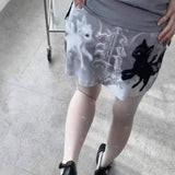 Boogzel Apparel Black Cat Mini Skirt, view 5