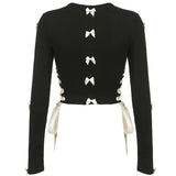 Boogzel Apparel French Maid Cut Out Long Sleeve Top, view 2