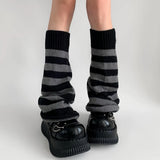 Boogzel Apparel Black & Grey Striped Leg Warmers, view 2
