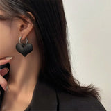 Boogzel Apparel Black Heart Pendant Earrings, view 3