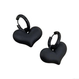 Boogzel Apparel Black Heart Pendant Earrings, view 4