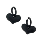 Boogzel Apparel Black Heart Pendant Earrings, view 5