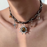 Boogzel Apparel Black Star Charm Choker, view 3