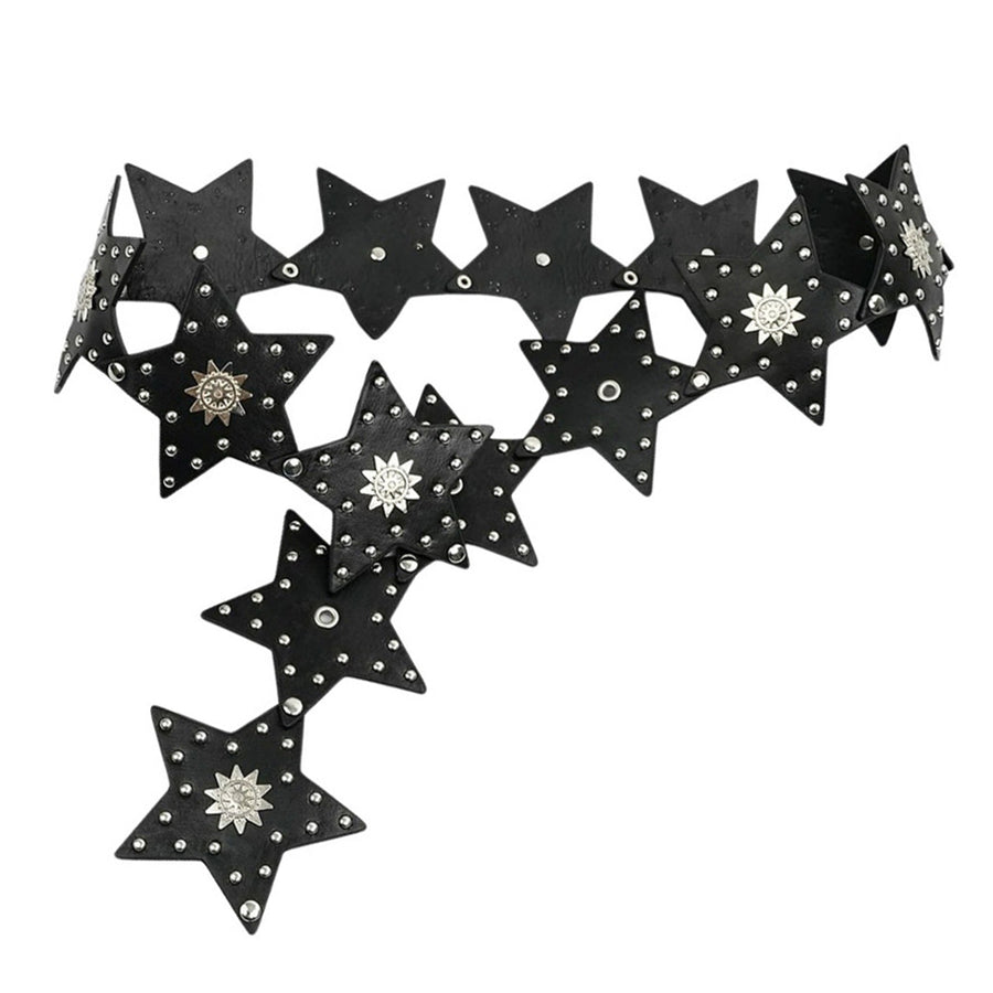 Boogzel Apparel Black Star Studded Boho Belt