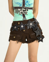 Boogzel Apparel Black Star Studded Boho Belt, view 2