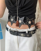 Boogzel Apparel Black Star Studded Boho Belt, view 5