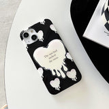 Boogzel Apparel Black & White Heart iPhone Case, view 3