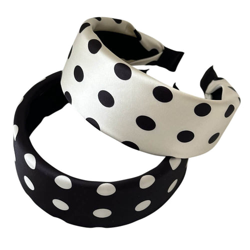 Boogzel Apparel Black & White Polka Dot Headband