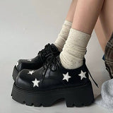 Boogzel Apparel Black & White Star Platform Oxfords, view 2