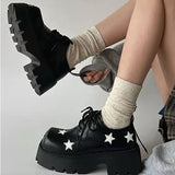 Boogzel Apparel Black & White Star Platform Oxfords, view 3